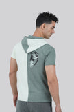 THE PREP DUAL SHADE HALF SLEEVE  HOODIE