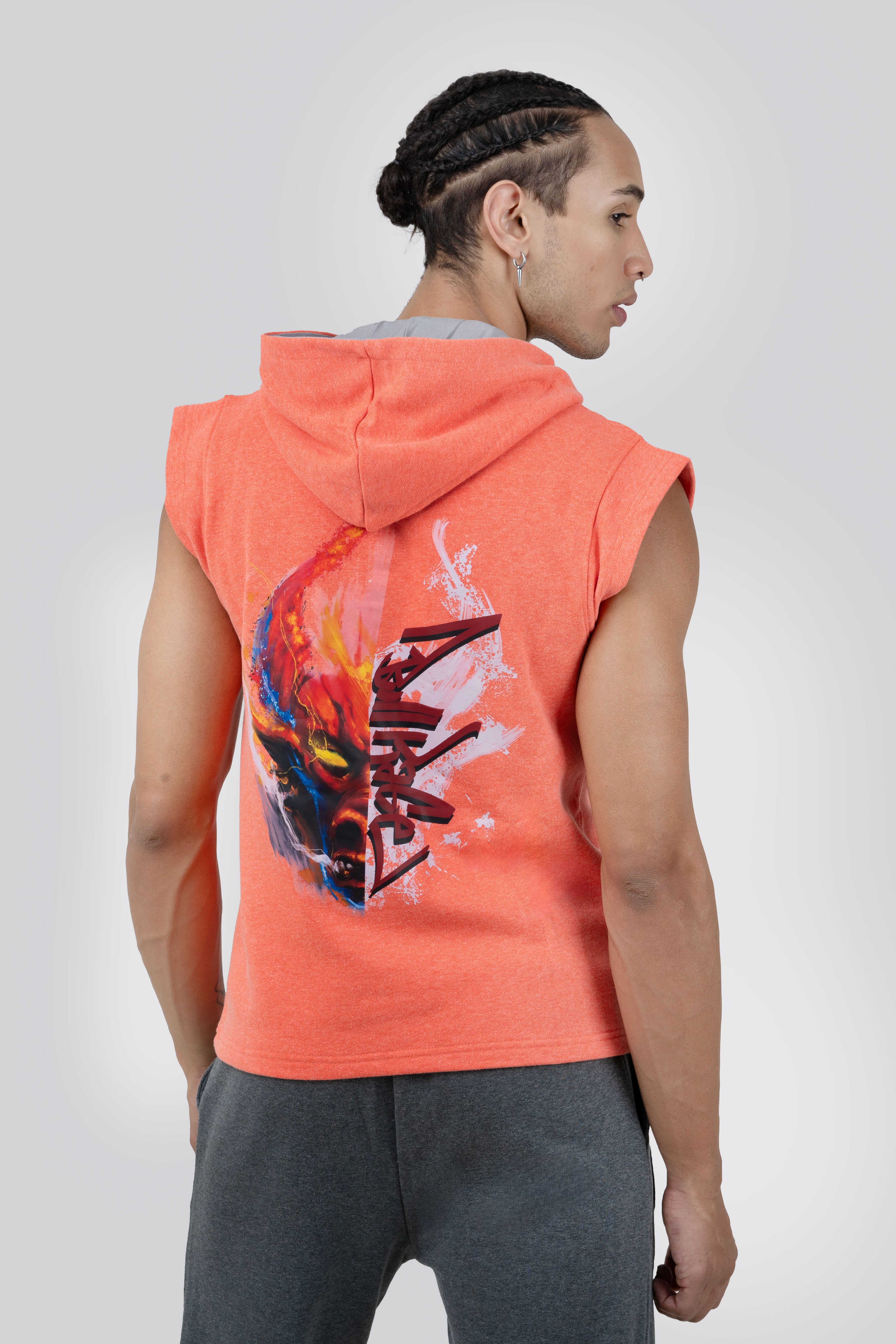 THE PREP ZIP UP GRAPHIC SLEEVELESS HOODIE