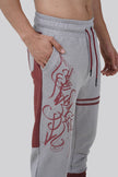 THE PREP DROP CROTCH JOGGER - GREY/MAROON