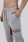 THE PREP DROP CROTCH JOGGER - GREY/MAROON