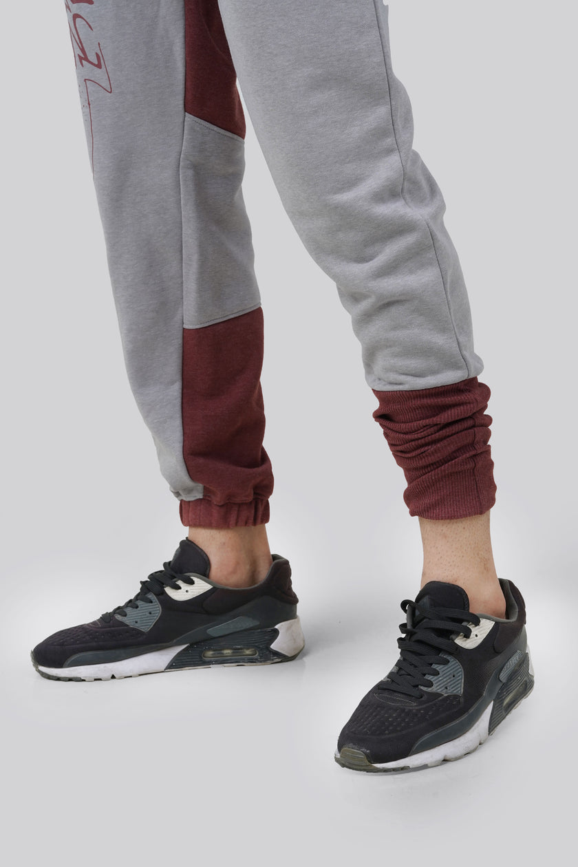 THE PREP DROP CROTCH JOGGER - GREY/MAROON