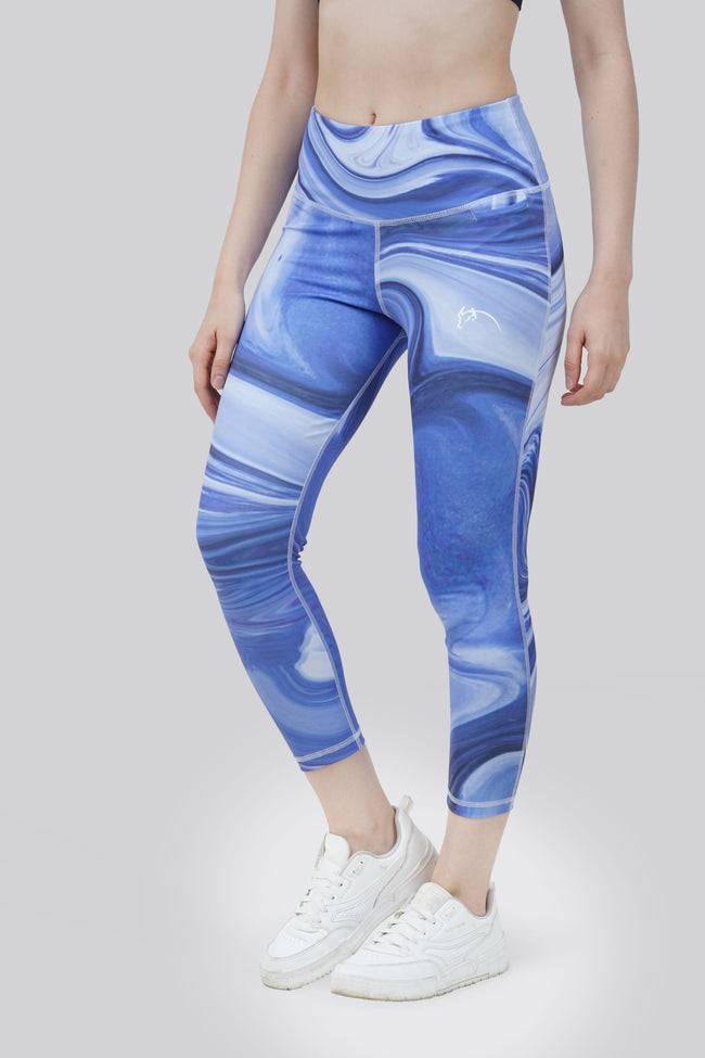 THE FLEX PERFORMANCE TIGHTS - MARBLE BLUE