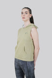 THE PREP SLEEVELESS HOODIE - GREEN