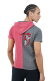 THE PREP DUAL SHADE HALF SLEEVE  HOODIE