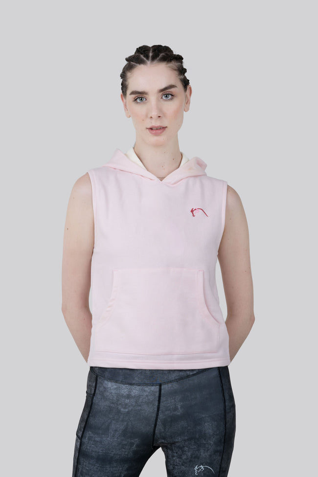 THE PREP SLEEVELESS HOODIE - PINK