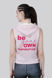 THE PREP SLEEVELESS HOODIE - PINK