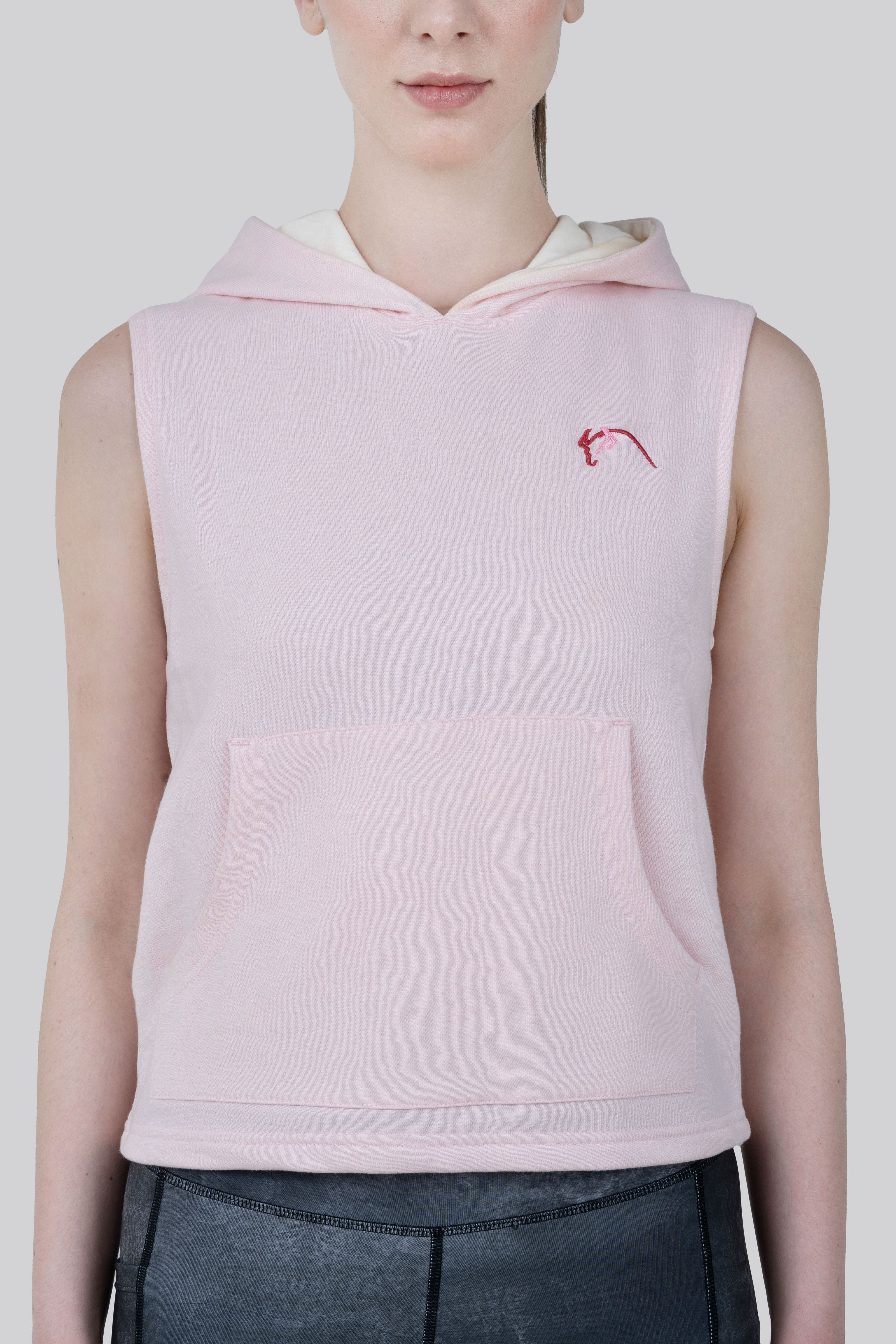 THE PREP SLEEVELESS HOODIE - PINK