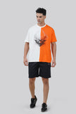 THE PREP DUAL-SHADE OVERSIZED TEE - ORANGE/OFFWHITE