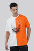 THE PREP DUAL-SHADE OVERSIZED TEE - ORANGE/OFFWHITE