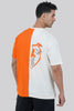 THE PREP DUAL-SHADE OVERSIZED TEE - ORANGE/OFFWHITE