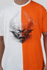 THE PREP DUAL-SHADE OVERSIZED TEE - ORANGE/OFFWHITE